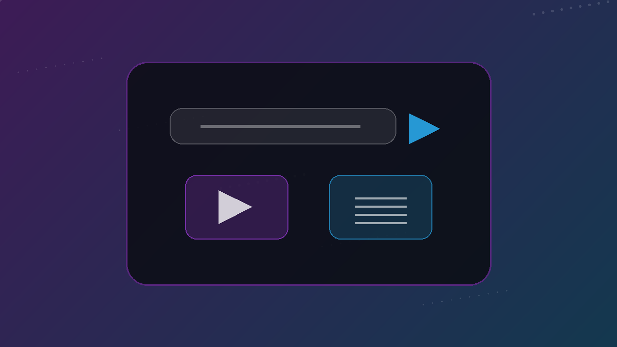 Abstract browser window connected to video and audio files for a universal media downloader guide